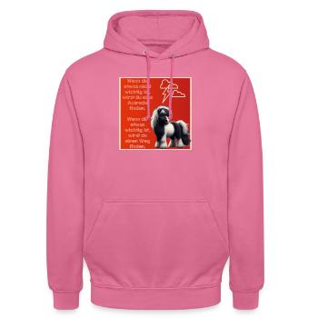Donner Motto-Shirt - Unisex Hoodie - Pink - Vorne - Alina (178cm) & Michal (187cm)