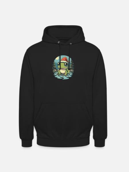 Weihnachtsfrosch Kawaii - Unisex Hoodie - Schwarz