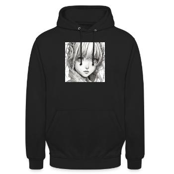 Manga Gir - Unisex Hoodie - Schwarz - Vorne - Alina (178cm) & Michal (187cm)