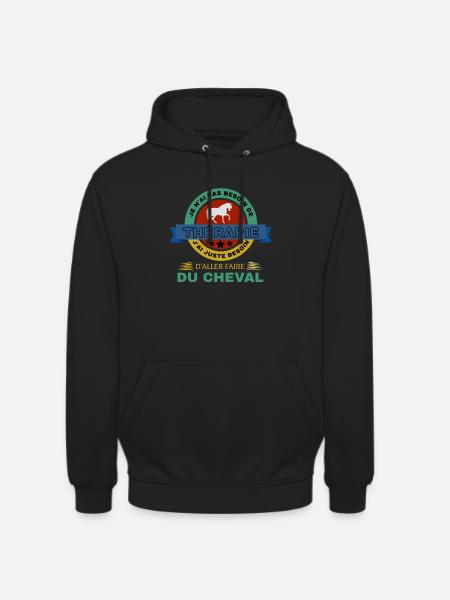 Equitation cheval Therapie - Sweat-shirt à capuche unisexe - noir