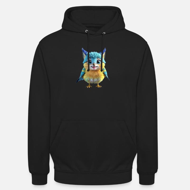 Oiseau jaune mignon - Sweat-shirt à capuche unisexe - noir