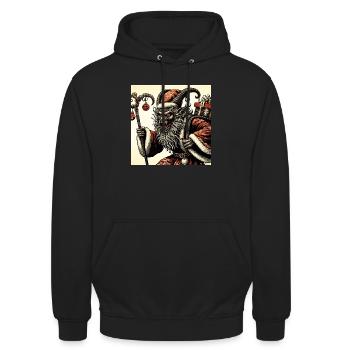 Krampus Santa - Japanese Style - Unisex Hoodie - black - Front - Alina (178cm) & Michal (187cm)