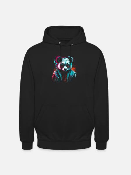 Cyberpunk panda - Unisex Hoodie - black