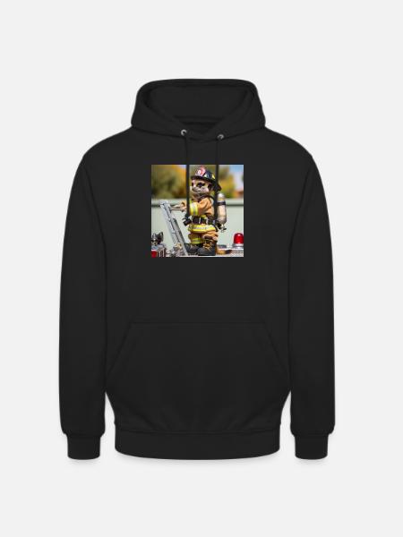 Erdmännchen als Firefighter - Unisex Hoodie - Schwarz