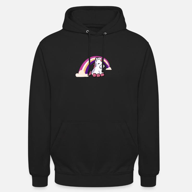 Einhorn & Regenbogen Design - Unisex Hoodie - Schwarz