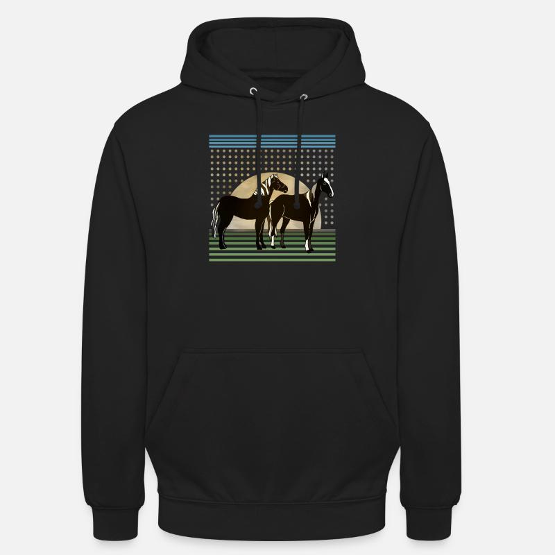Chevaux - Sweat-shirt à capuche unisexe - noir