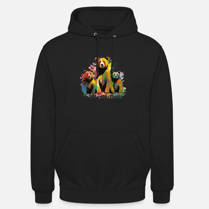 Ours Grafitti - Sweat-shirt à capuche unisexe - noir