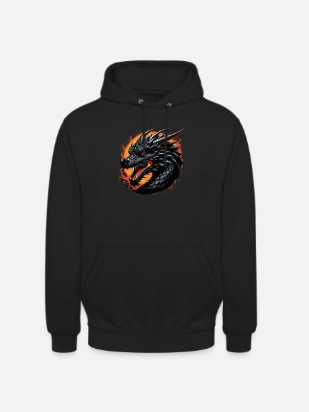 Schwarzer Drache - Unisex Hoodie - Schwarz