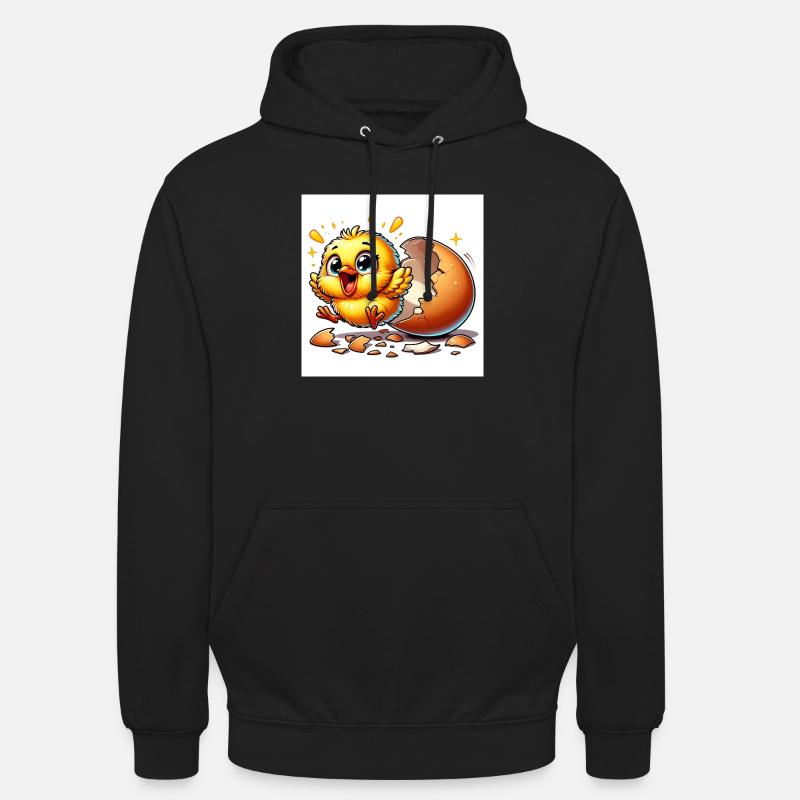 Un poussin éclot - Sweat-shirt à capuche unisexe - noir
