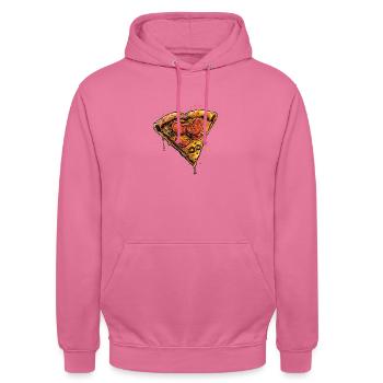 Meine Liebe ist Pizza - Unisex Hoodie - Pink - Vorne - Alina (178cm) & Michal (187cm)