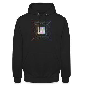 90er Design - Unisex Hoodie - Schwarz - Vorne - Alina (178cm) & Michal (187cm)