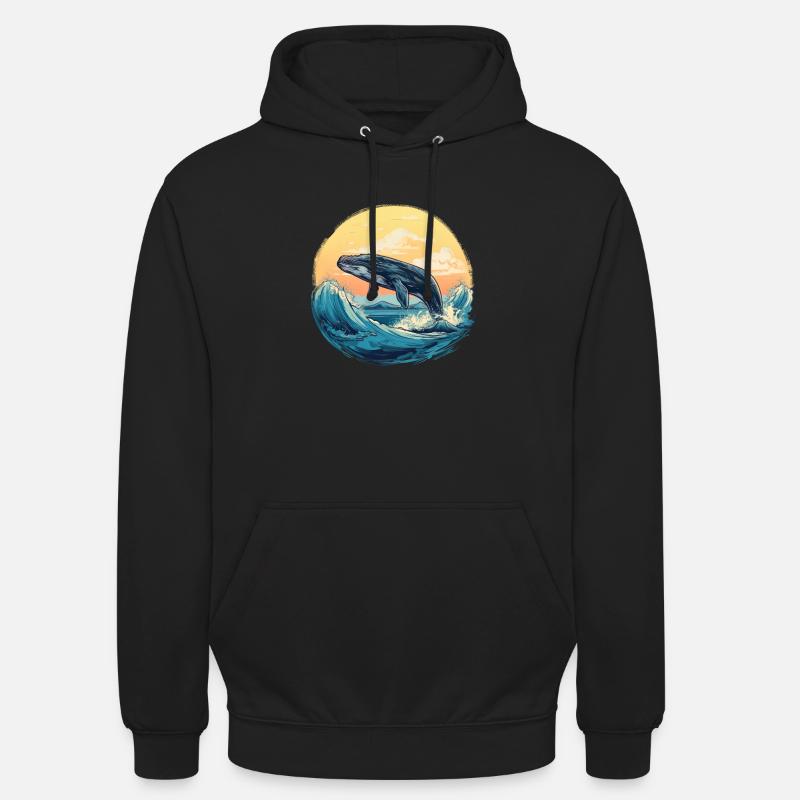 Sunset whale - Unisex Hoodie - black