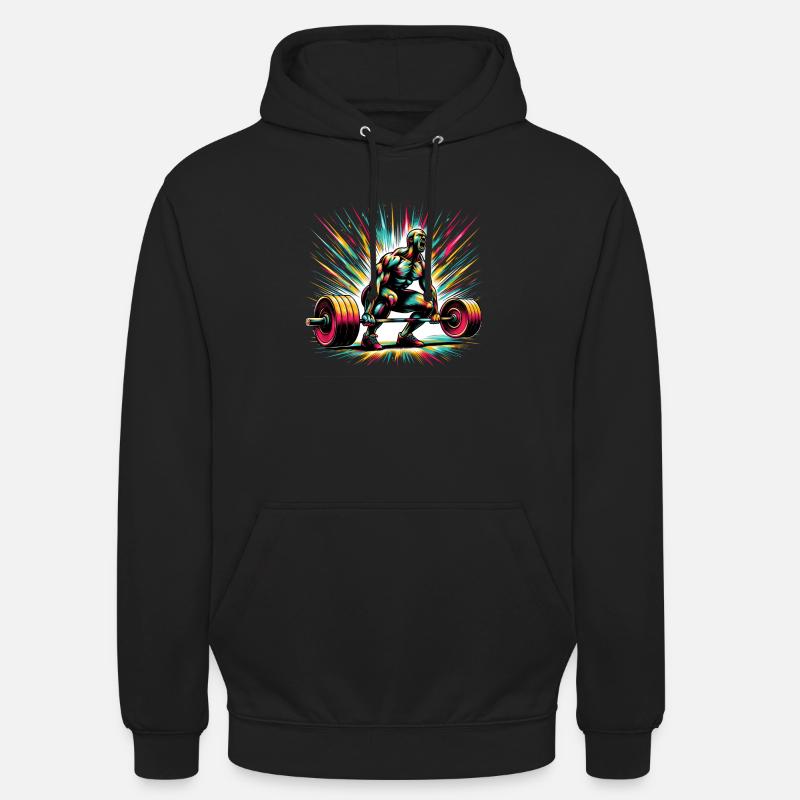 Powerlifting Energie: Kunst-Explosion - Unisex Hoodie - Schwarz