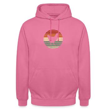 Retro Hen - Vintage Gift Idea - Unisex Hoodie - pink - Front - Alina (178cm) & Michal (187cm)