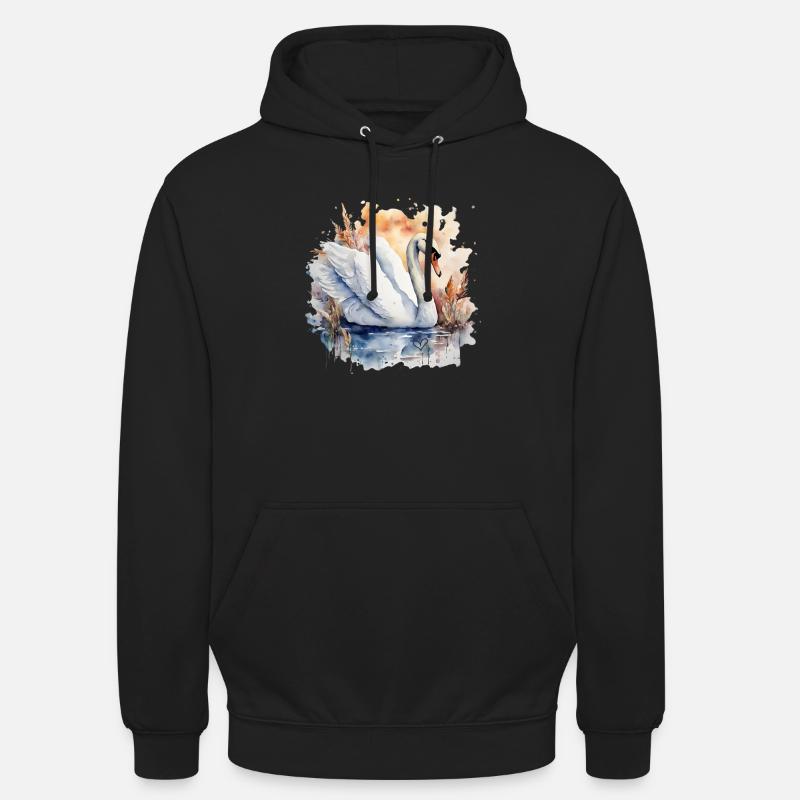 Krafttier Schwan - Unisex Hoodie - Schwarz