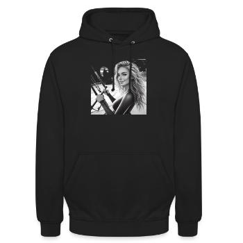 Kitegirl 105 - Unisex Hoodie - Schwarz - Vorne - Alina (178cm) & Michal (187cm)