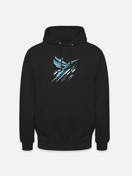 Soaring Cyber Swan - Unisex Hoodie - black
