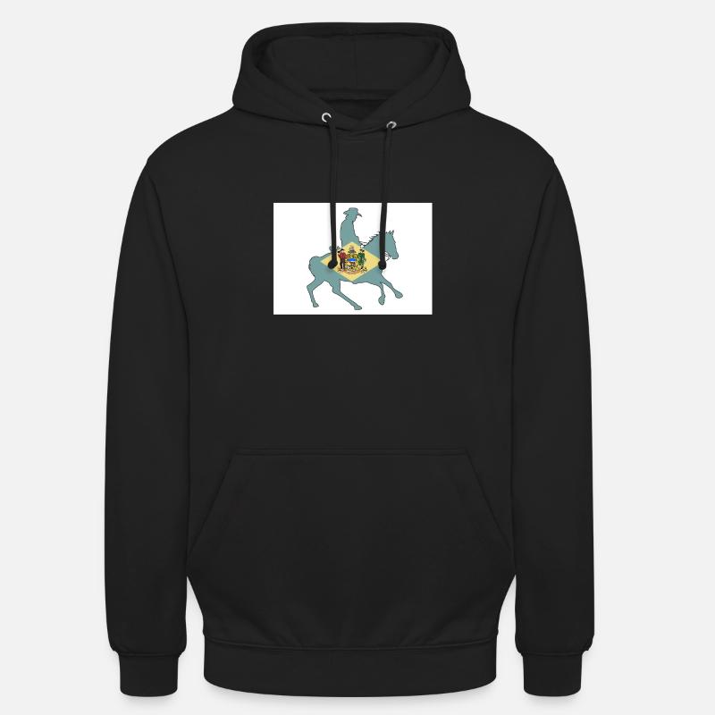 Delaware State Flag Cowboy - Unisex Hoodie - black