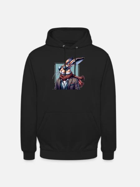 lapin - Sweat-shirt à capuche unisexe - noir