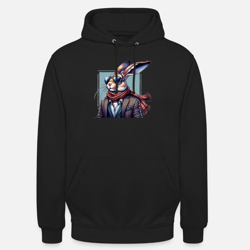lapin - Sweat-shirt à capuche unisexe - noir