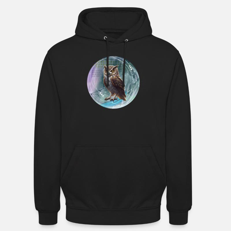 Fabelhafte Eulenillustration magischem Hintergrund - Unisex Hoodie - Schwarz