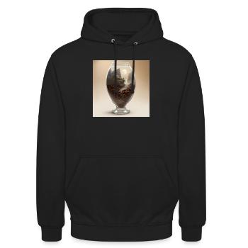 Calm in a Coffee Cup - Unisex Hoodie - black - Front - Alina (178cm) & Michal (187cm)