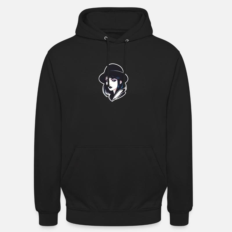 Fille gothique avec chapeau - Sweat-shirt à capuche unisexe - noir