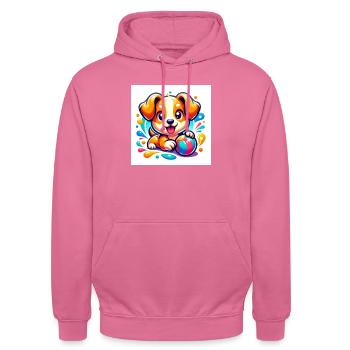 playful puppy - Unisex Hoodie - Pink - Vorne - Alina (178cm) & Michal (187cm)