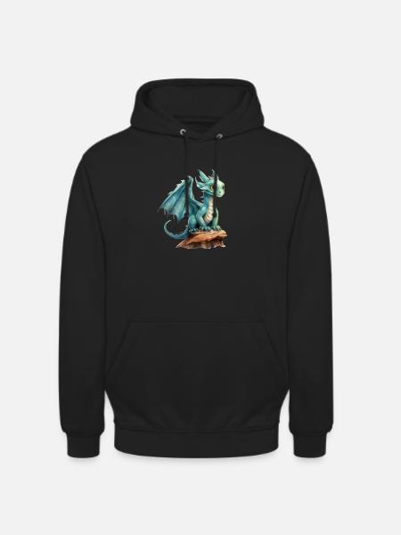 Wasserfarben Drache - Unisex Hoodie - Schwarz