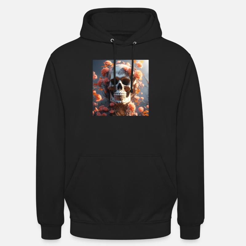 FlowerSkull - Unisex Hoodie - Schwarz