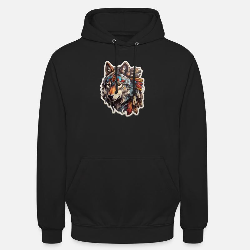 Indiens loups - Sweat-shirt à capuche unisexe - noir
