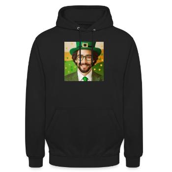saint patrick - Sweat-shirt à capuche unisexe - noir - Devant - Alina (178cm) & Michal (187cm)