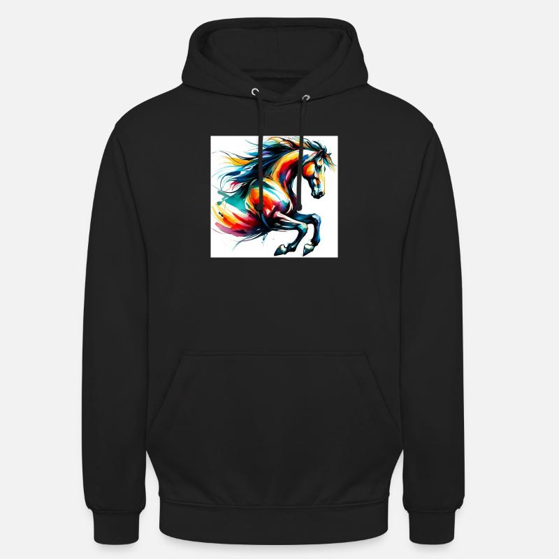 Cheval - Sweat-shirt à capuche unisexe - noir