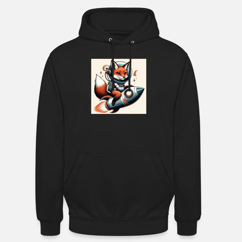 Rocket Fox - Unisex Hoodie - black