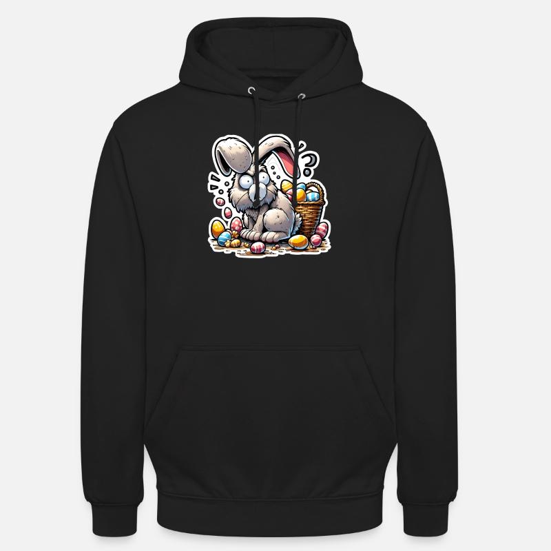 Lapin de Pâques stressé - Sweat-shirt à capuche unisexe - noir
