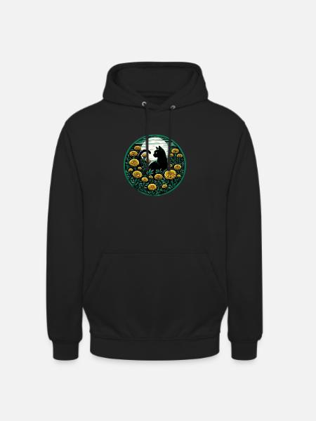 Black Cat Marigold - Unisex Hoodie - black