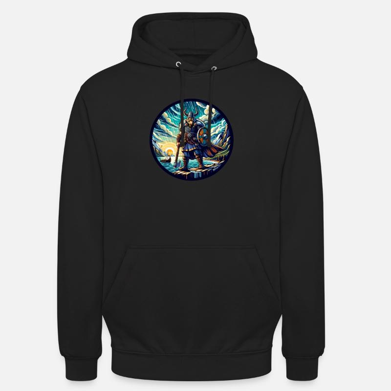 Viking nordique en mer - Sweat-shirt à capuche unisexe - noir