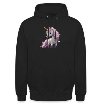 Cute Unicorn - Sweat-shirt à capuche unisexe - noir - Devant - Alina (178cm) & Michal (187cm)