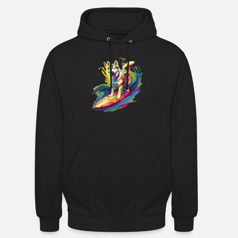 Surf Husky - Sweat-shirt à capuche unisexe - noir