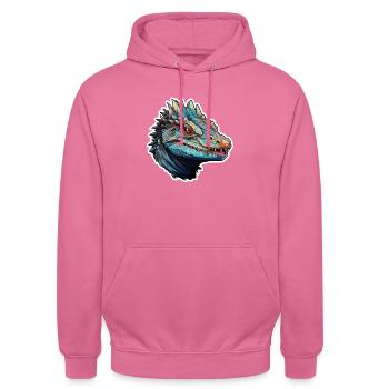 Lézard - Sweat-shirt à capuche unisexe - rose - Devant - Alina (178cm) & Michal (187cm)