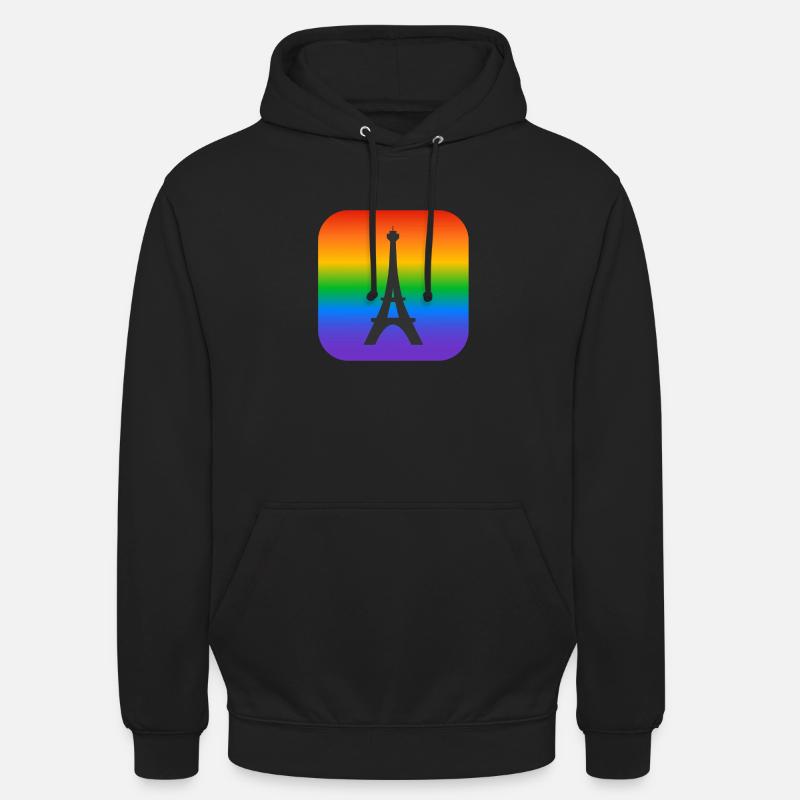 Pariser Regenbogen-Eiffelturm - Unisex Hoodie - Schwarz