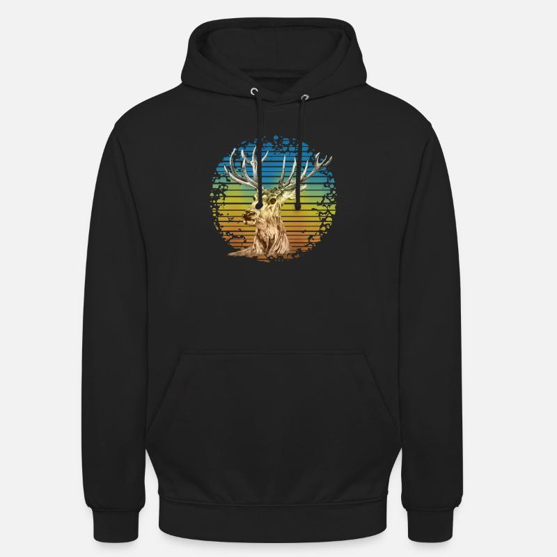 Cerf - Sweat-shirt à capuche unisexe - noir