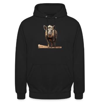 Iberico-Schwein ist ein wahrer Genuss - Unisex Hoodie - Schwarz - Vorne - Alina (178cm) & Michal (187cm)