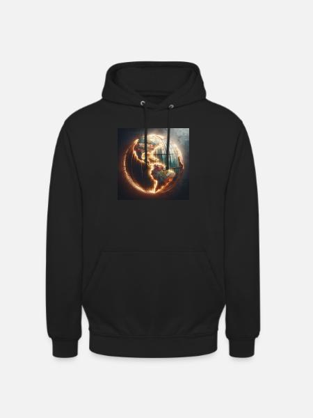Glowing globe - Unisex Hoodie - black