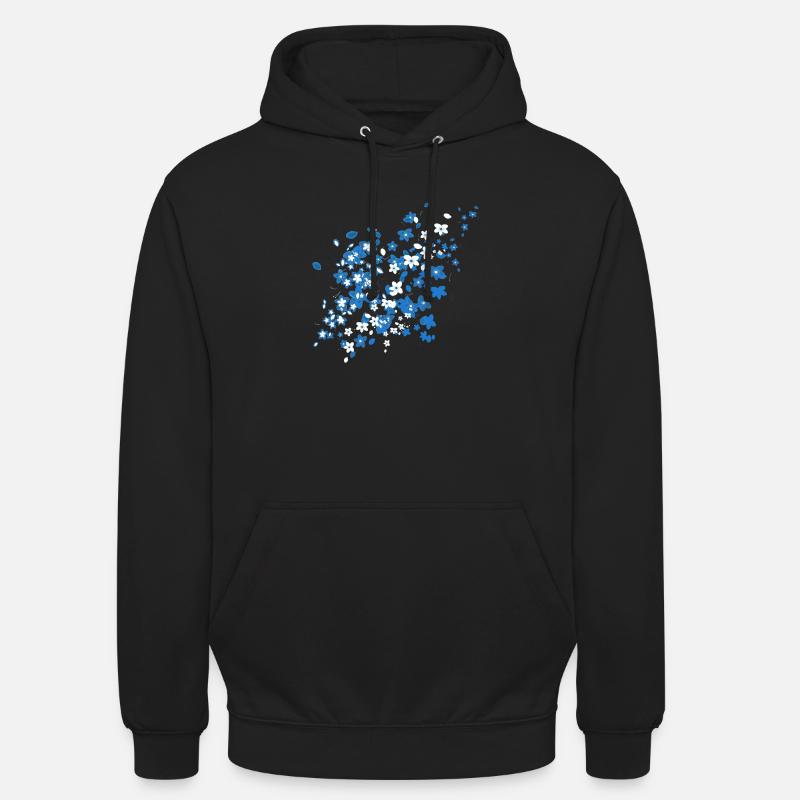 Sakura bleu - Sweat-shirt à capuche unisexe - noir