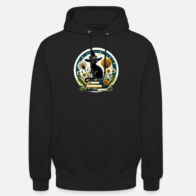 Sorcière chat livresque - Sweat-shirt à capuche unisexe - noir