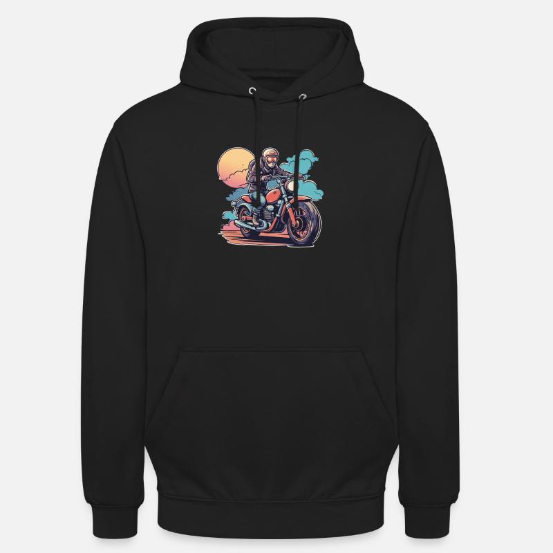 Motorcyclist Red Motorcycle - Unisex Hoodie - black