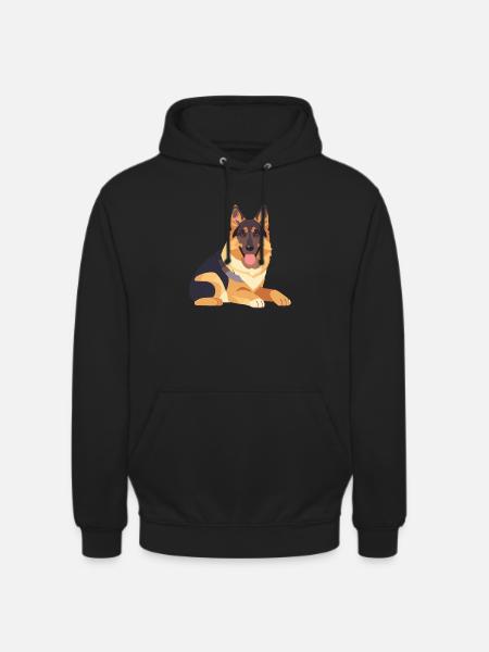 German Shepherd Lying Large Dog - Unisex Hoodie - black
