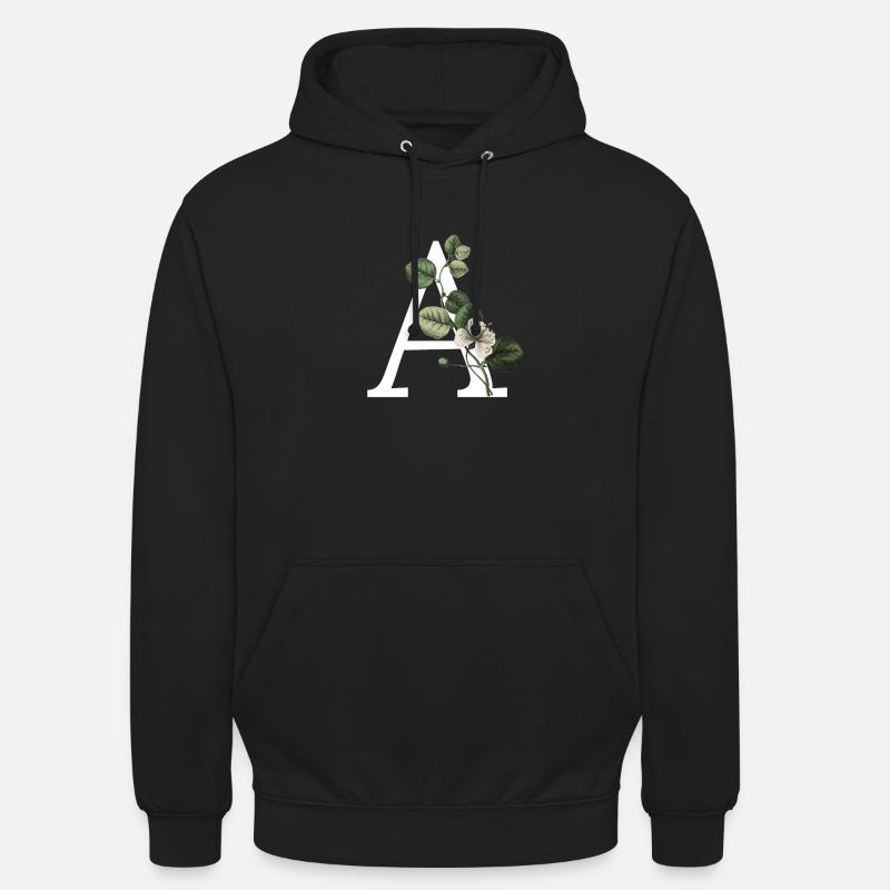 Letter A Green Botany - Unisex Hoodie - black
