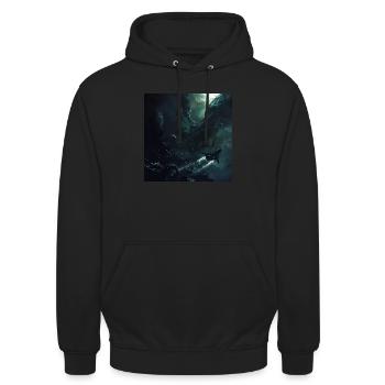 Dunkler Raum - Unisex Hoodie - Schwarz - Vorne - Alina (178cm) & Michal (187cm)